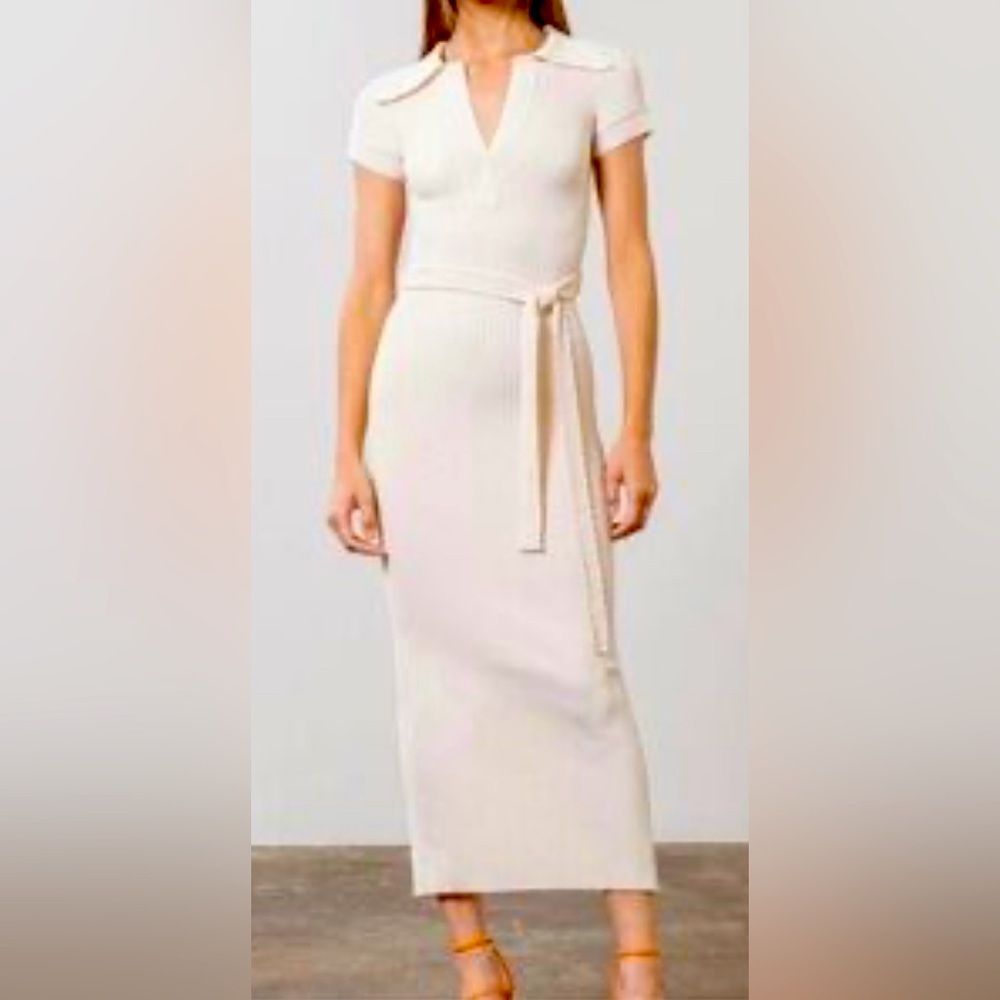 Joie Crochet V-Neck Collared Dress